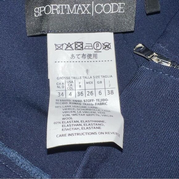 Sportmax Code Navy Wool-Blend Maxi Skirt with Signature Jewel Detail - Picture 6 of 6